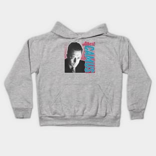 Albert Camus // Retro Style Typographic Design Kids Hoodie